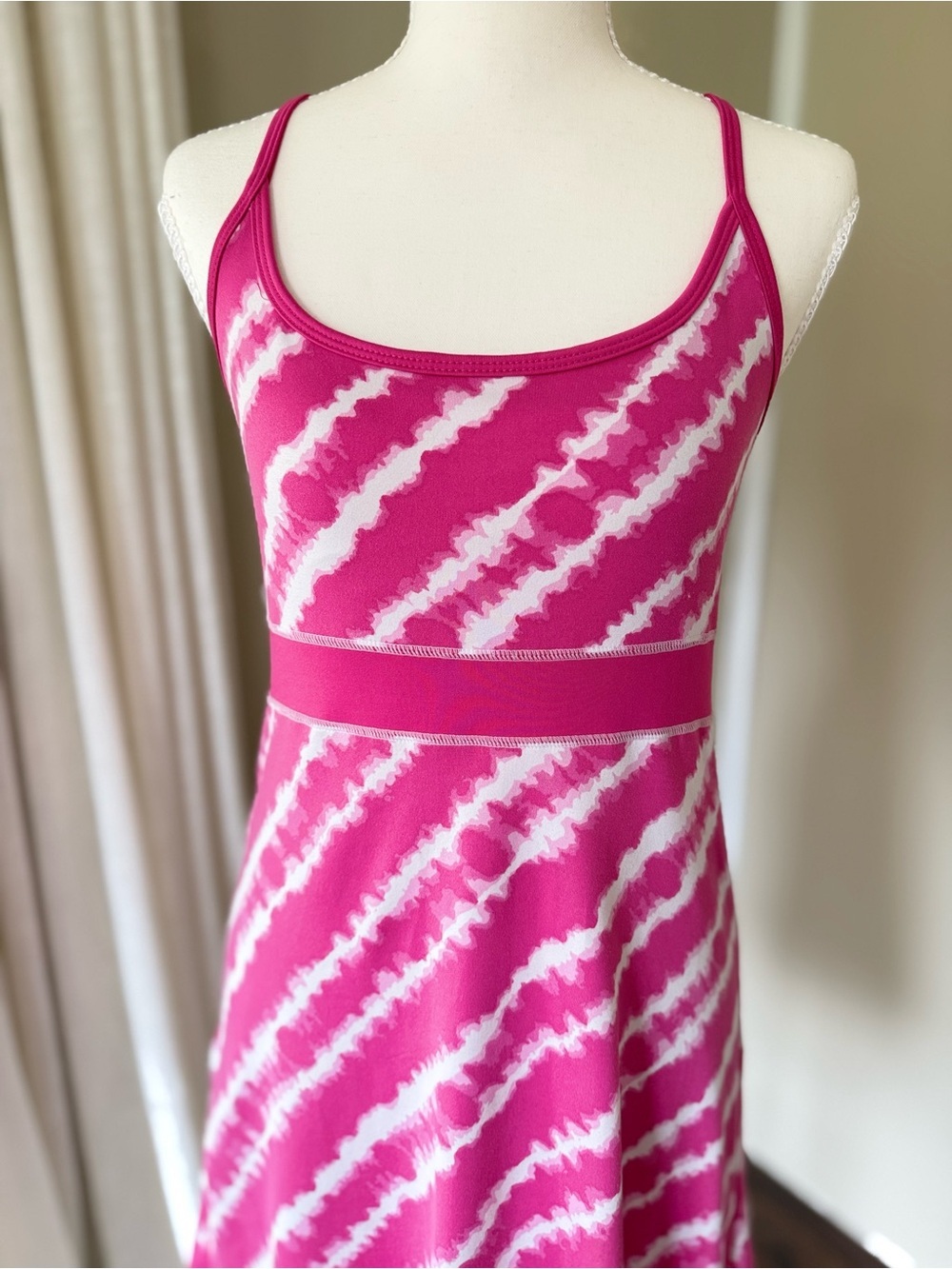 Lola Athletic Dress Pink Tie-Dye Tank Dress Athletic Y2K mini dress size small - Picture 4 of 6